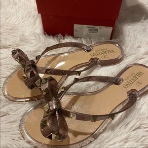 NIB Valentino rockstud glitter sandals 36